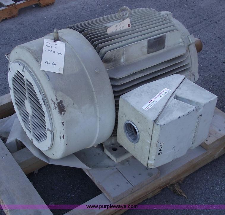 image for item E9558 Siemens 100 hp electric motor