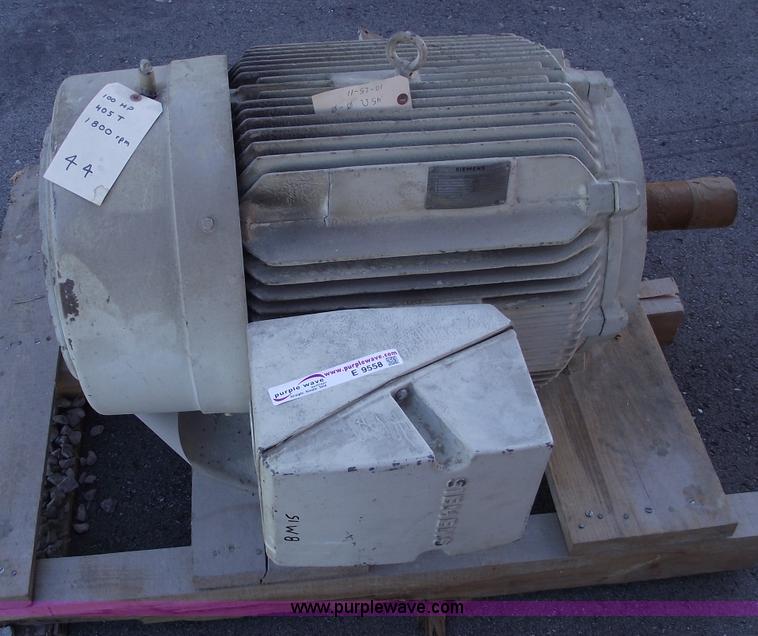 image for item E9558 Siemens 100 hp electric motor