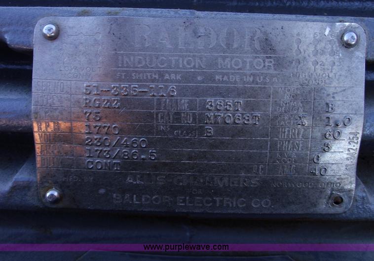 image for item E9560 Baldor 75 hp electric motor