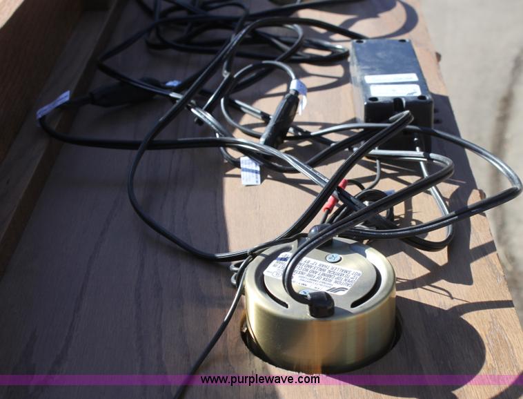 image for item F9955 Solid oak lighted china cabinet with hutch