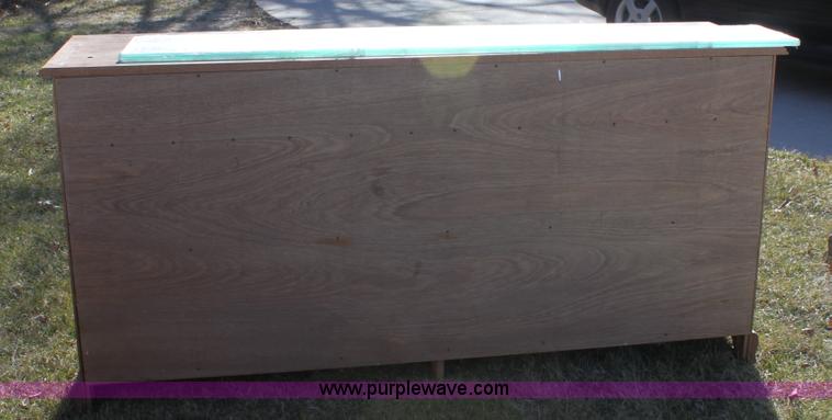 image for item F9955 Solid oak lighted china cabinet with hutch