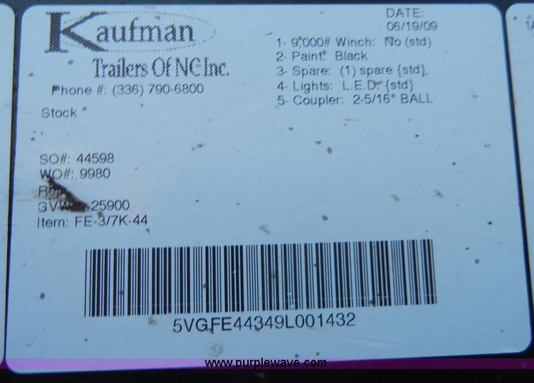 image for item A3438 2009 Kaufman Mini 5 43' five car hauler