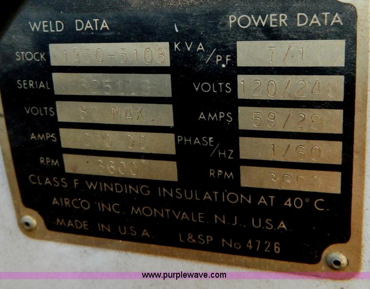 image for item D8735 Airco welder/generator