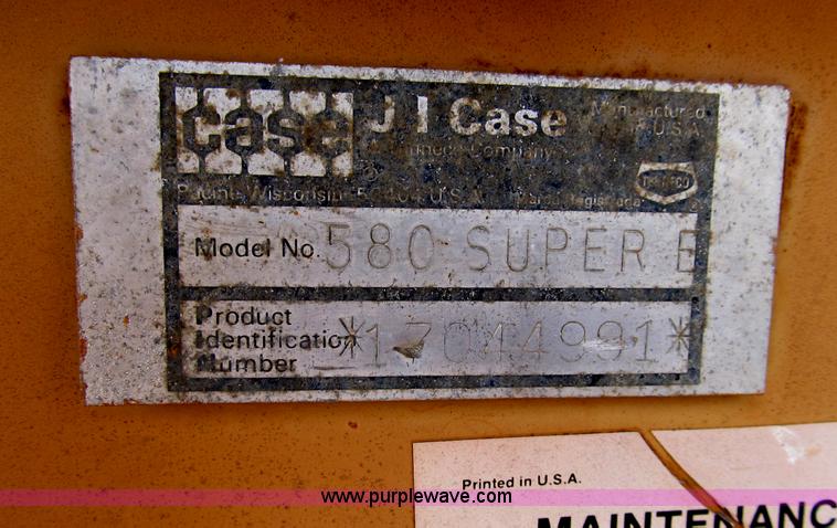 image for item B2584 1987 Case 580 Super E loader backhoe