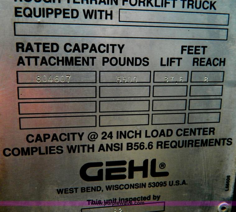 image for item D8728 1998 Gehl 663D rough terrain forklift truck