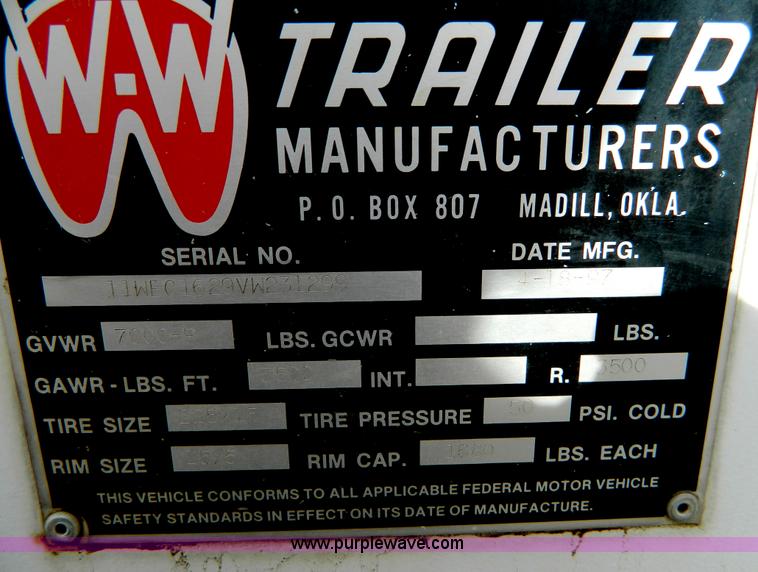 image for item D8733 1997 W-W enclosed trailer