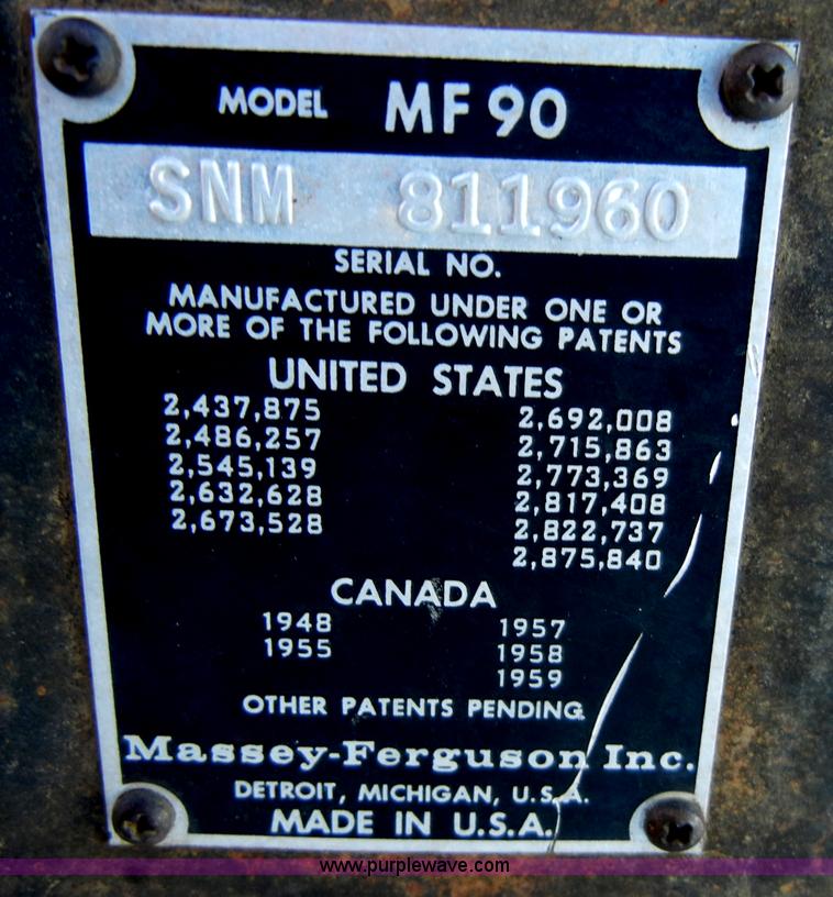 image for item A3443 1962 Massey-Ferguson MF90 tractor