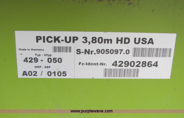 image for item B2173 Claas PU 380HD pick up forage head