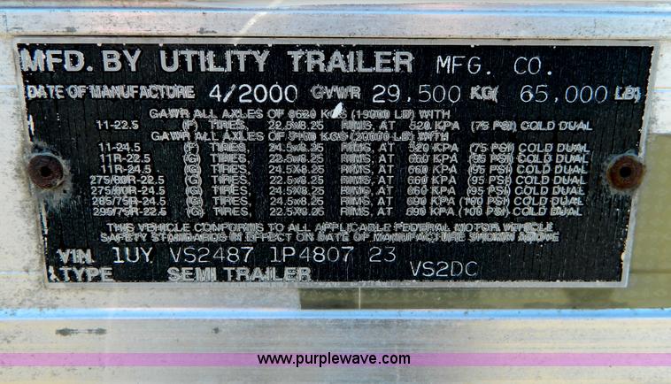 image for item D8758 2001 utility box van trailer