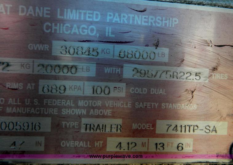 image for item D8759 2001 Great Dane box van trailer