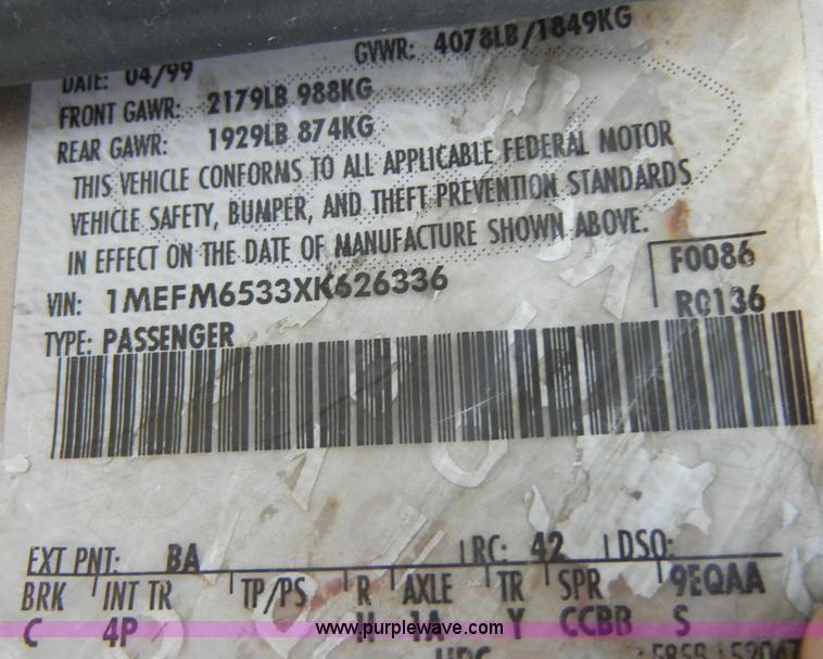 image for item A3458 1999 Mercury Mystique GS
