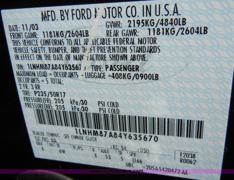 image for item A3459 2004 Lincoln LS