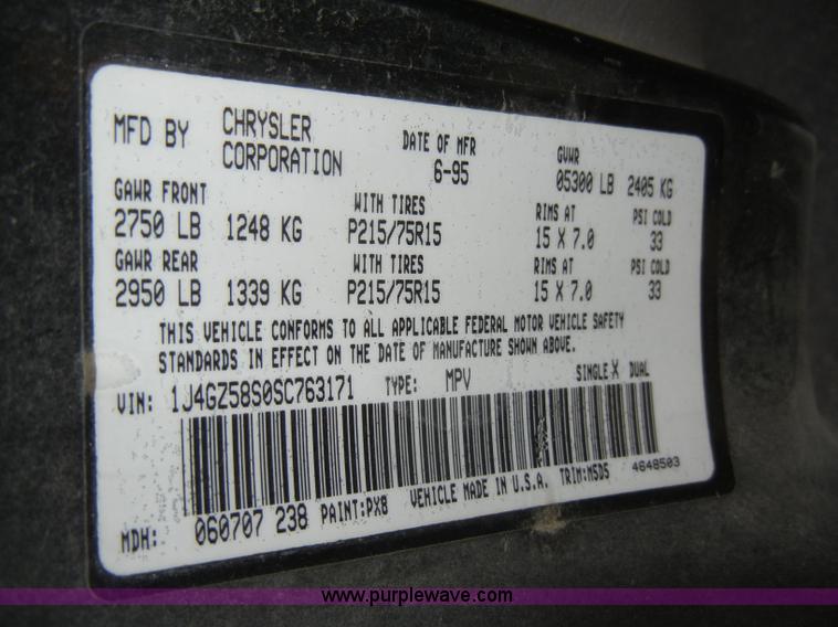 image for item A3468 1995 Jeep Grand Cherokee Laredo SUV