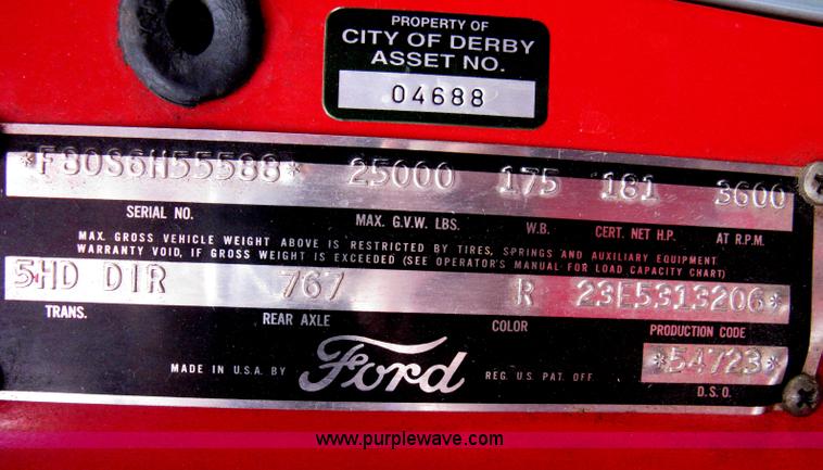 image for item A6052 1956 Ford F800 Big Job firetruck