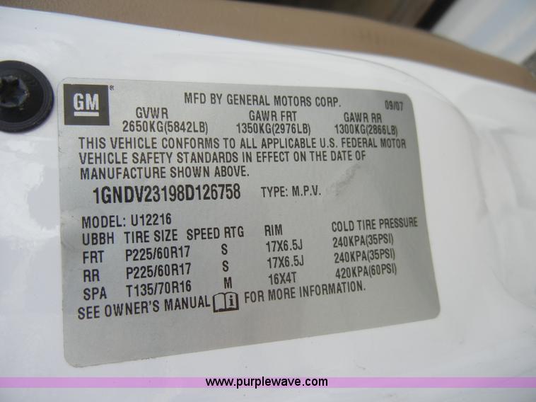 image for item A6701 2008 Chevrolet Uplander LS van