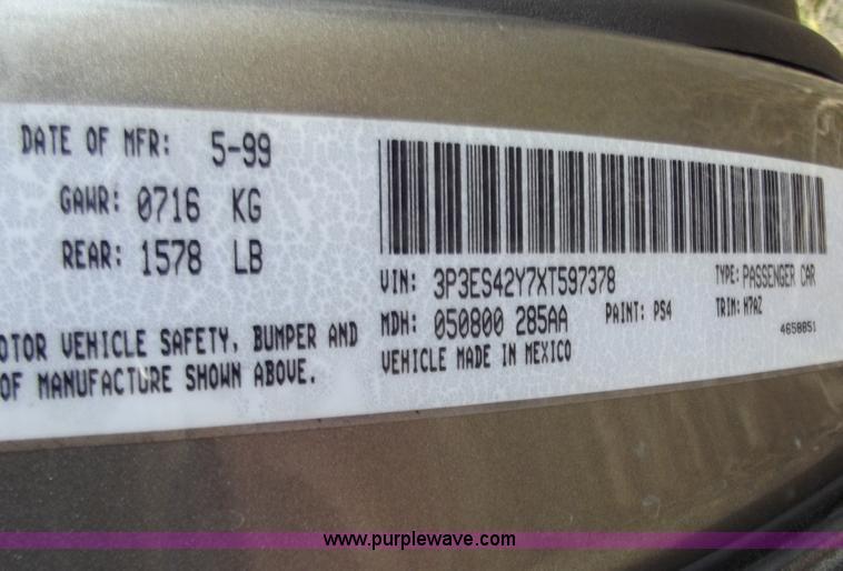 image for item B6184 1999 Plymouth Neon Highline