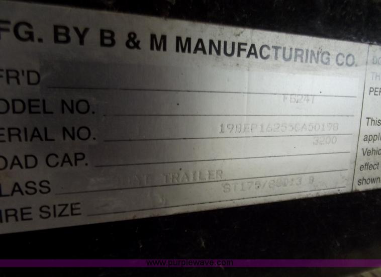 image for item B6188 2005 Haul Rite FS24T 24' pontoon boat trailer