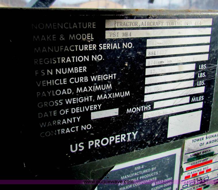 image for item B7057 1989 PSI MB4 tow tractor