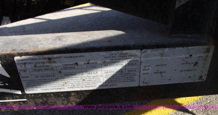 image for item C5721 2007 Anderson LST614 utility trailer