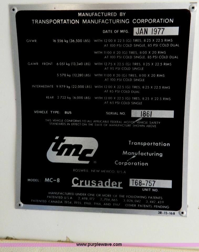 image for item D8716 1977 MCI Bus Crusader MC-8