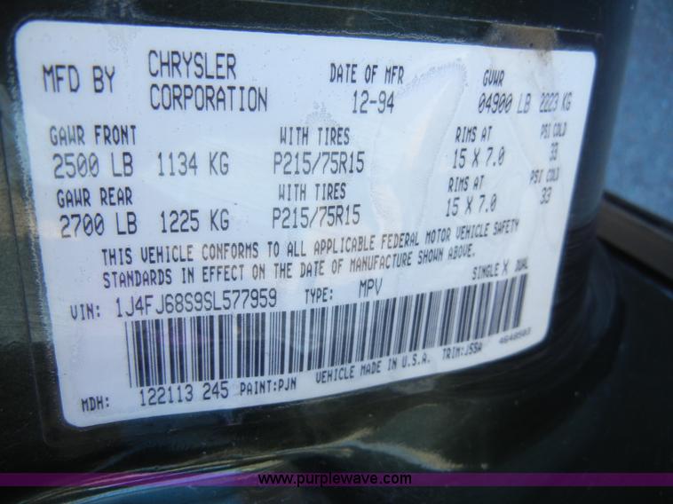 image for item D9760 1995 Jeep Cherokee Sport SUV