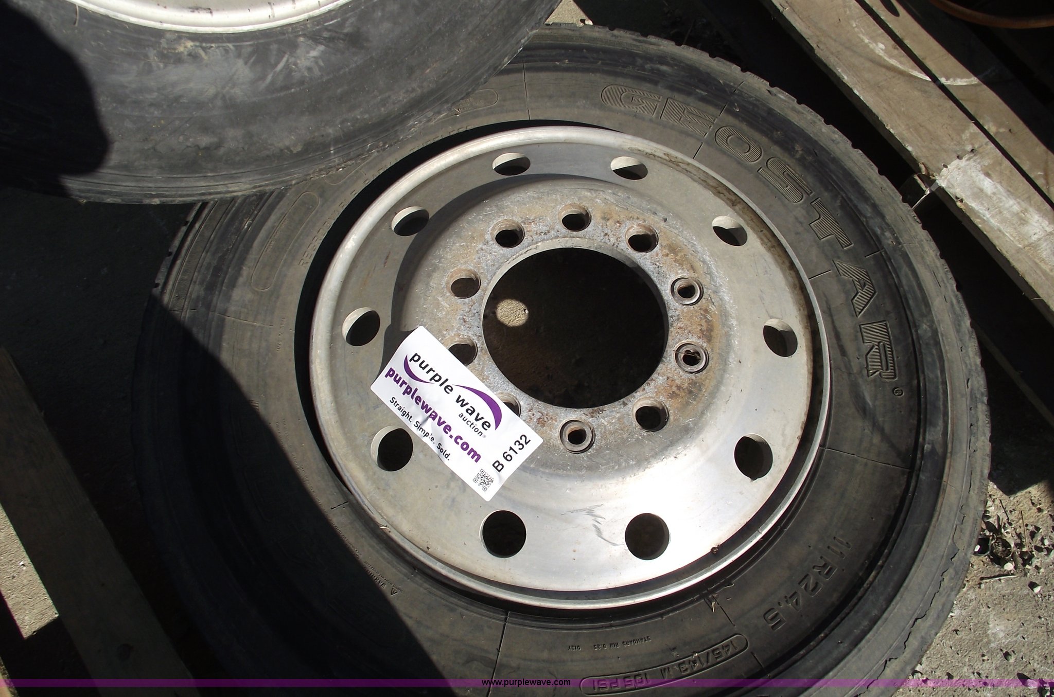 (2) 11R24.5 tires and aluminum wheels in Grain Valley, MO Item B6132