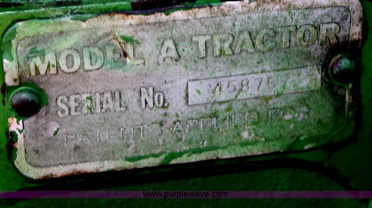 image for item A6631 1937 John Deere Model A tractor