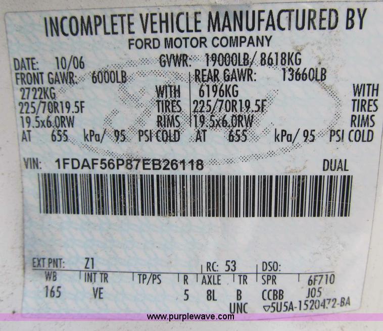 image for item A4931 2007 Ford F550 XL Super Duty service truck