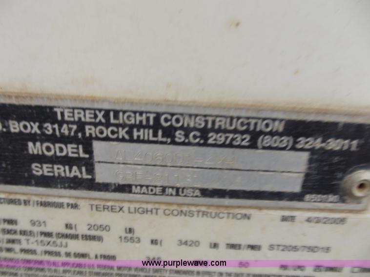 image for item B6225 2006 Amida AL4000 light tower/generator