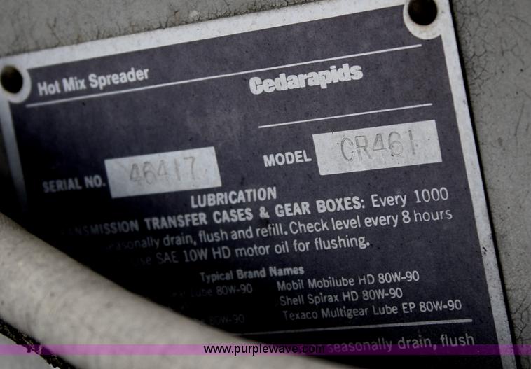 image for item A6683 1997 Cedarapids CR461 Grayhound series paver