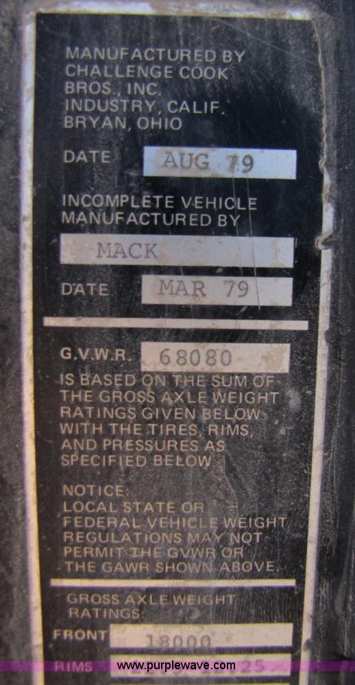 image for item B2122 1979 Mack RS6001 mixer truck