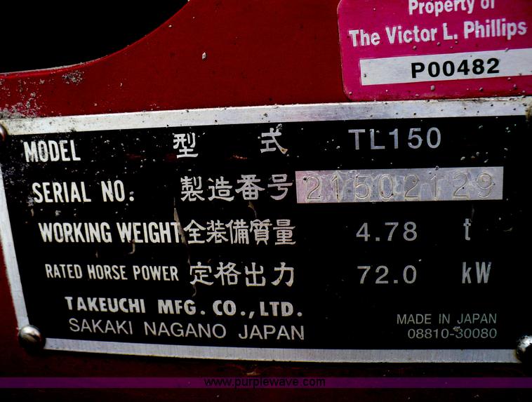 image for item C5977 2005 Takeuchi TL150 skid steer