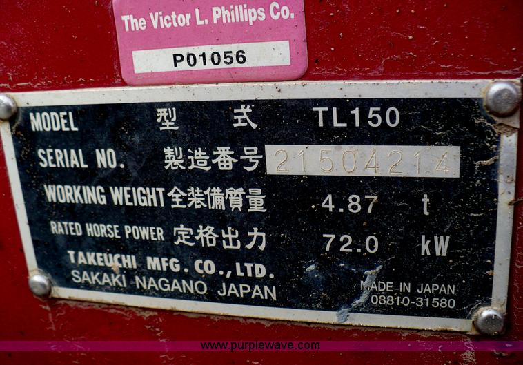 image for item C5978 2007 Takeuchi TL150 skid steer