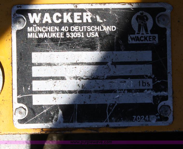image for item H9526 (2) Wacker vibratory plate compactors