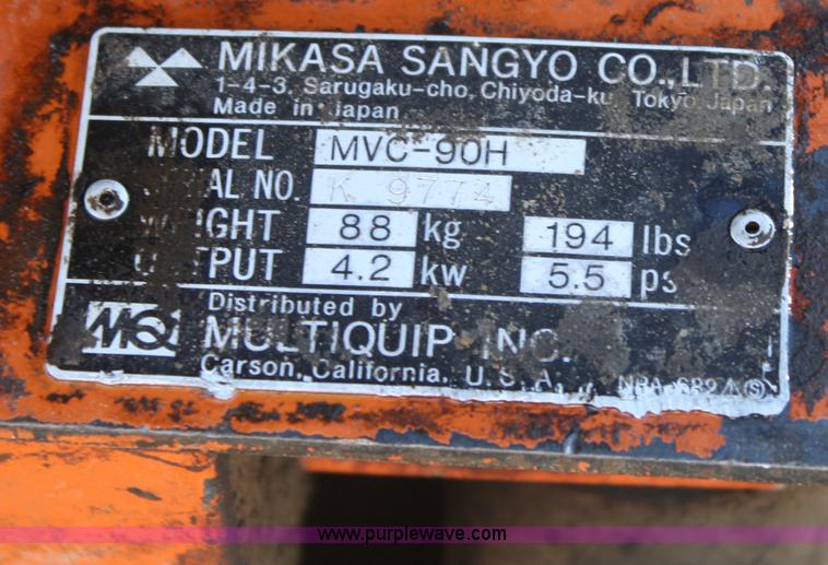 image for item H9538 Mikasa MVC-90H compactor