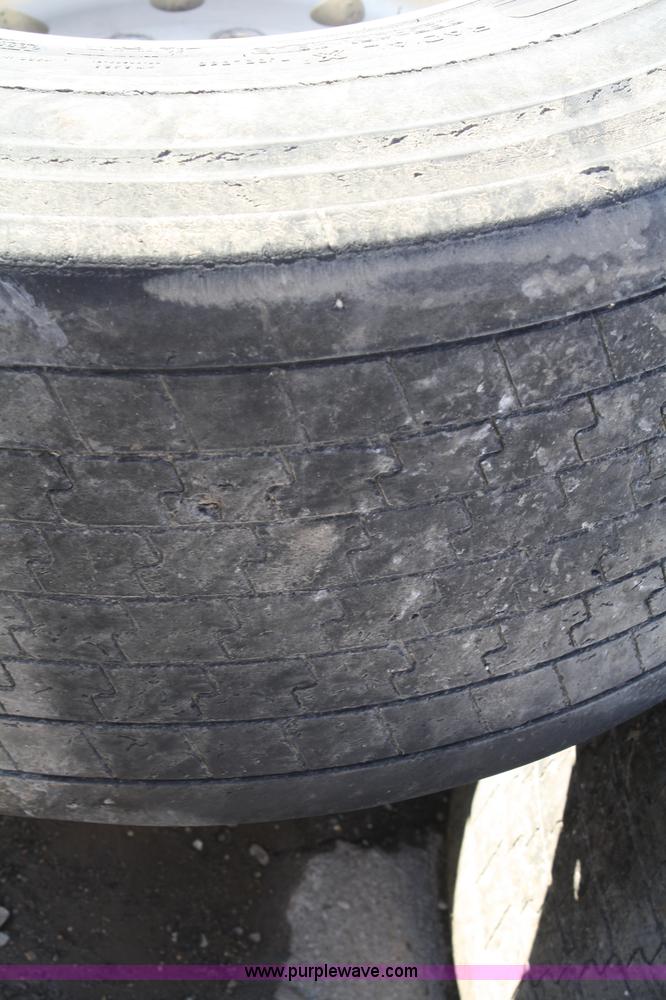 image for item H9544 (4) 455/55R22.5 tires and aluminum wheels