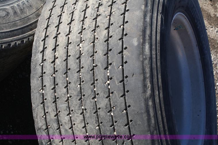 image for item H9544 (4) 455/55R22.5 tires and aluminum wheels