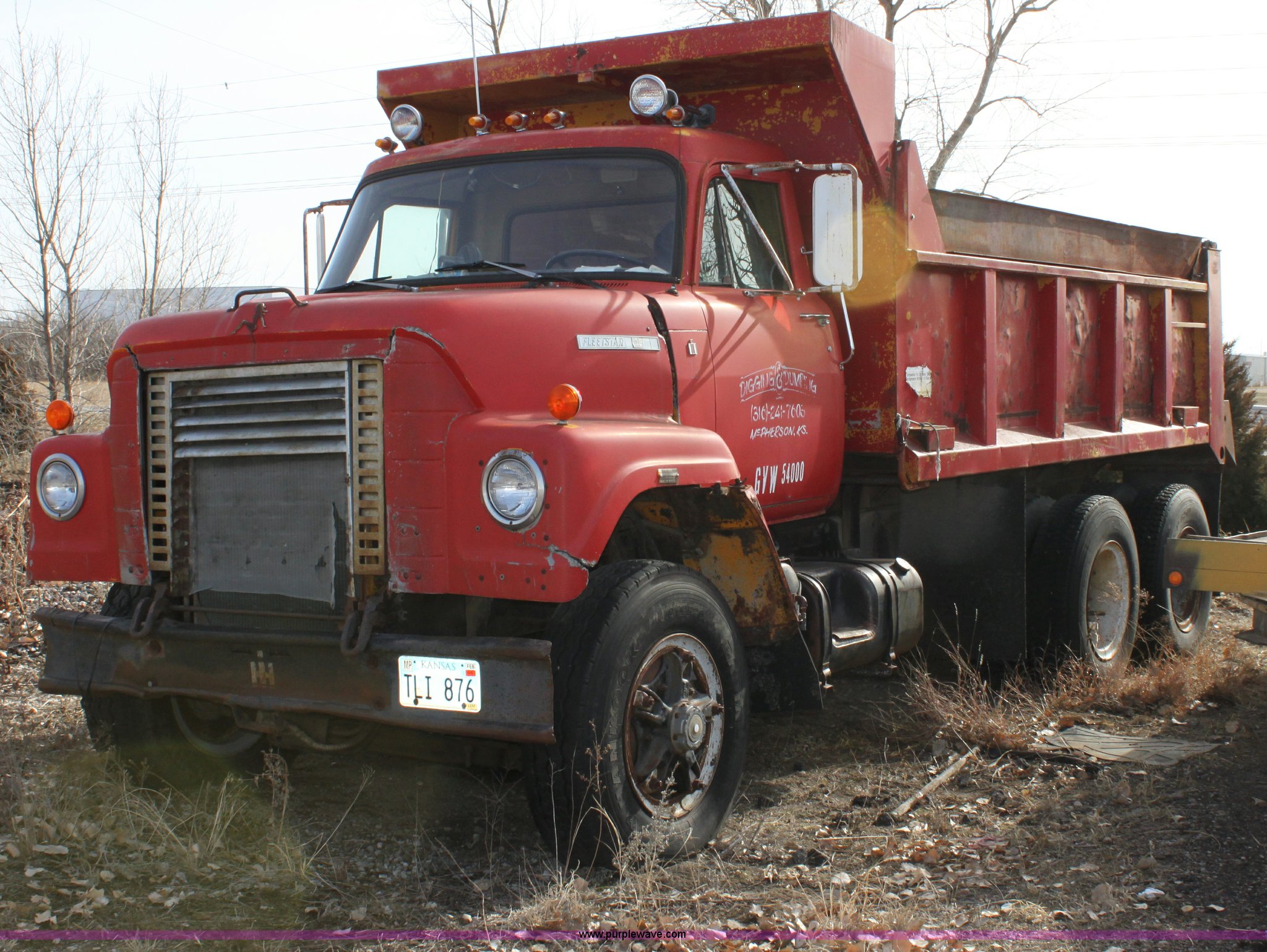 1976 International FleetStar 2050A tandem axle dump truck in McPherson, KS Item B8878 sold