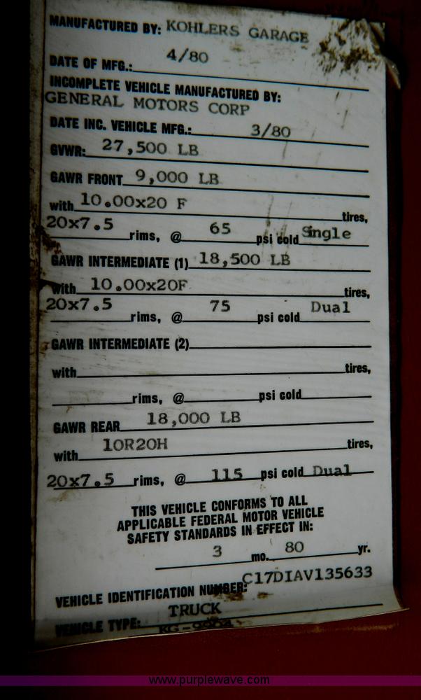 image for item D8743 1980 Chevrolet C70 dump truck