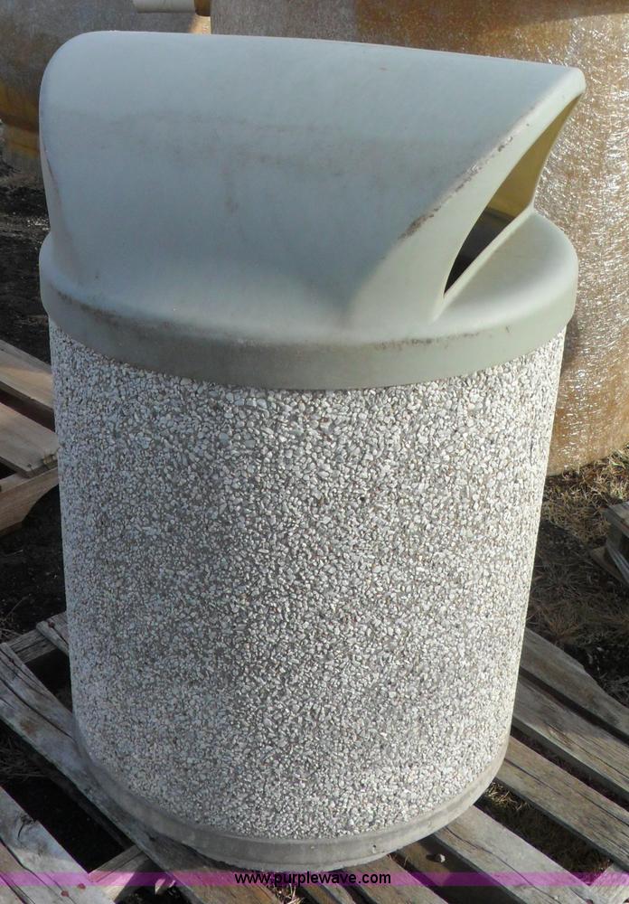 image for item A1944 (2) cast concrete round trash cans