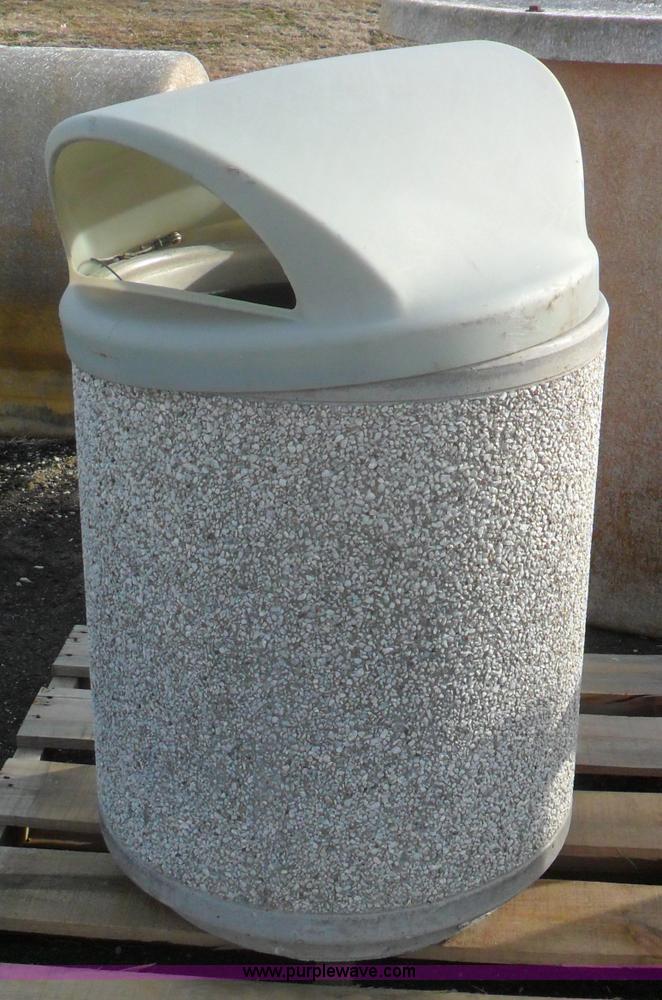 image for item A1944 (2) cast concrete round trash cans