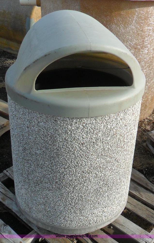 image for item A1944 (2) cast concrete round trash cans