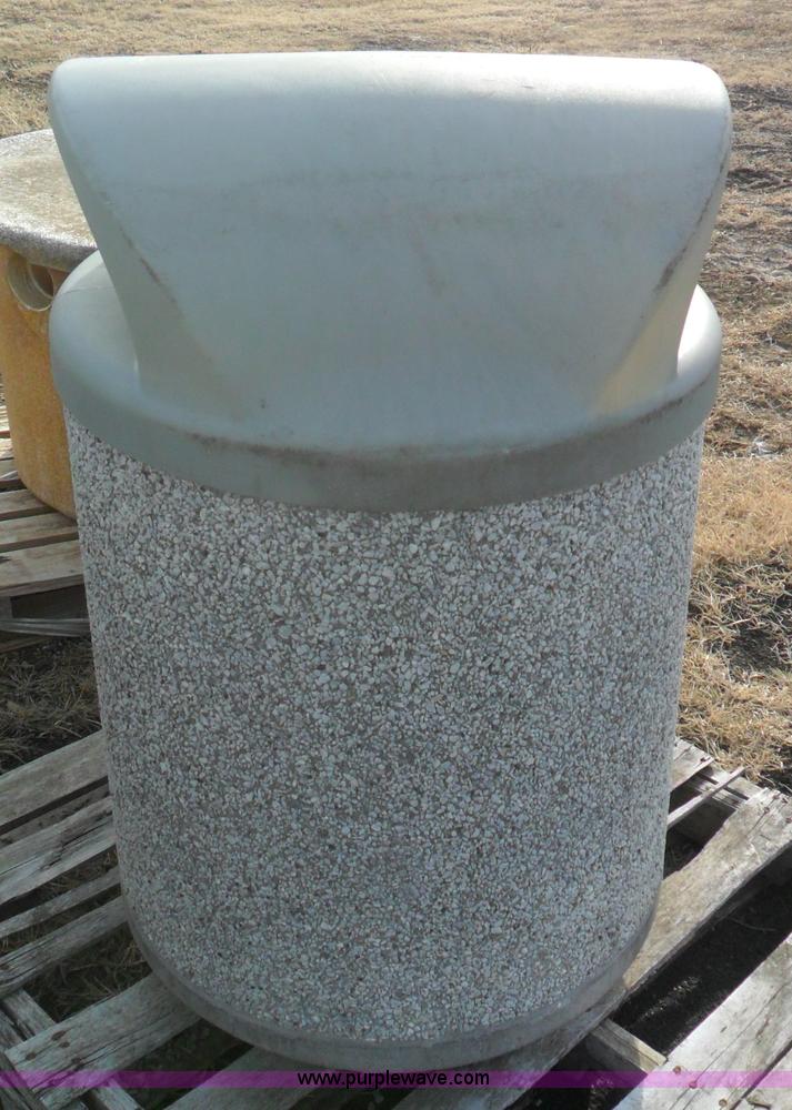 image for item A1944 (2) cast concrete round trash cans