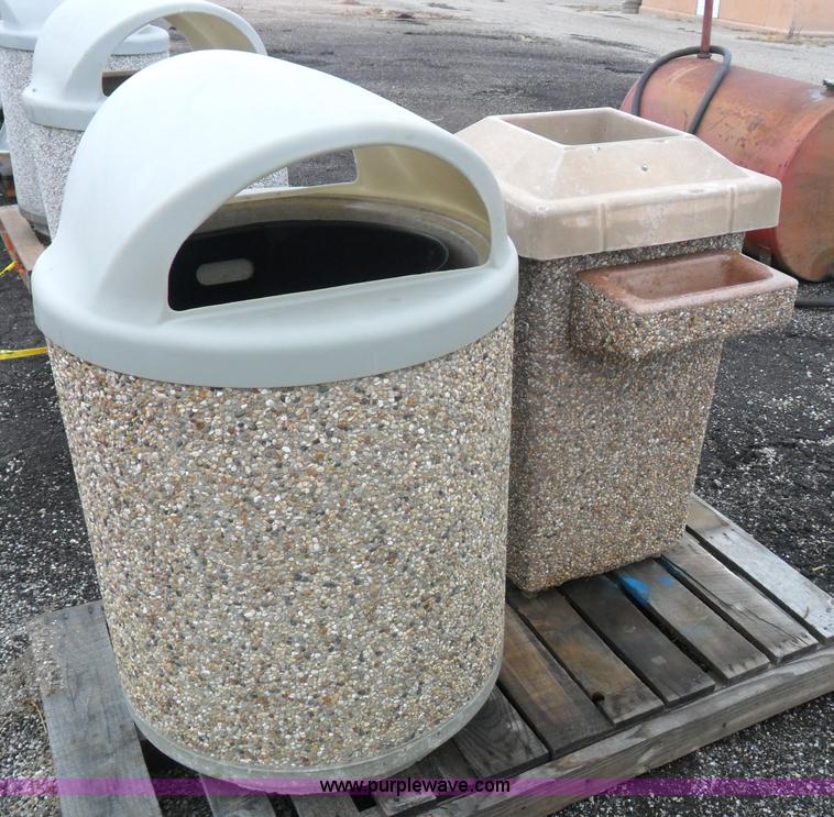 image for item A1946 (2) cast concrete trash cans
