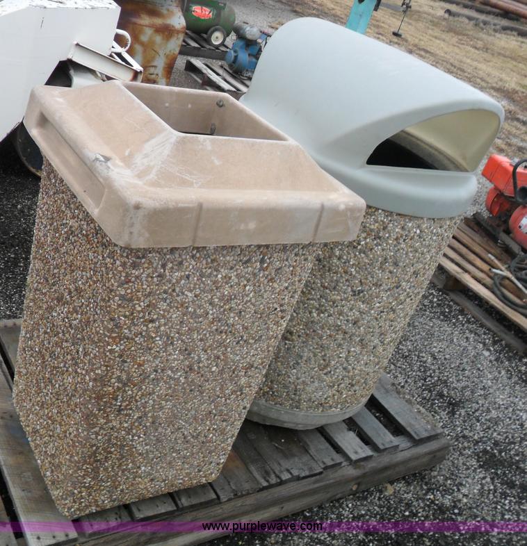 image for item A1946 (2) cast concrete trash cans