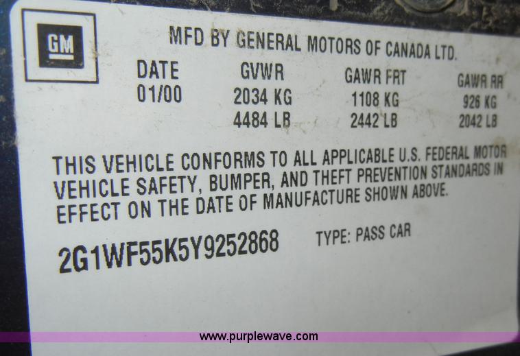 image for item A3469 2000 Chevrolet Impala