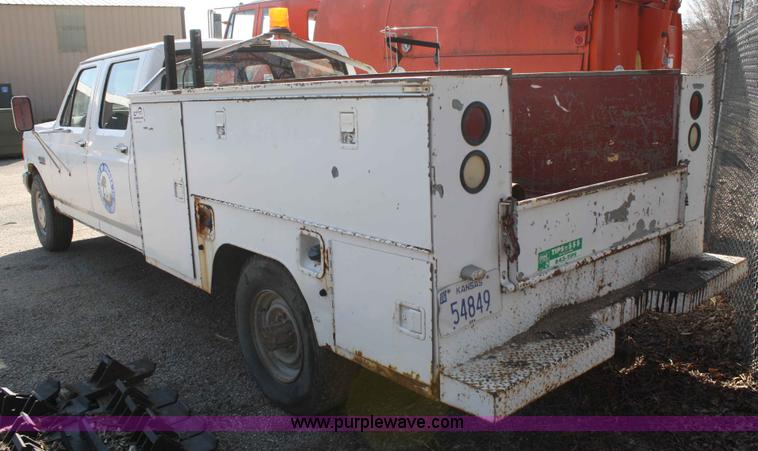 image for item A6964 1991 Ford F350 crew cab utility truck