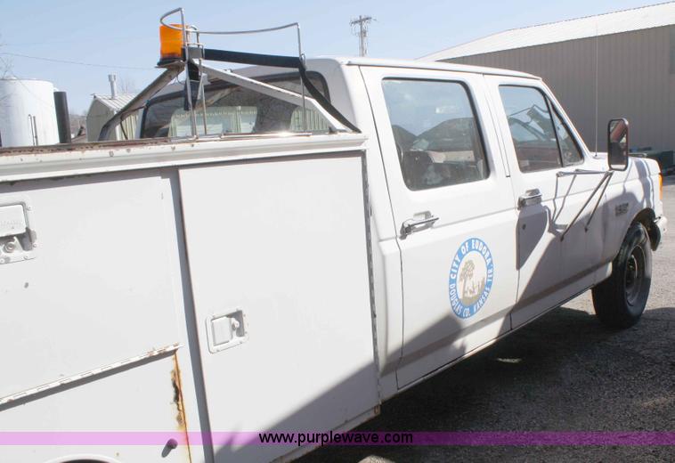 image for item A6964 1991 Ford F350 crew cab utility truck