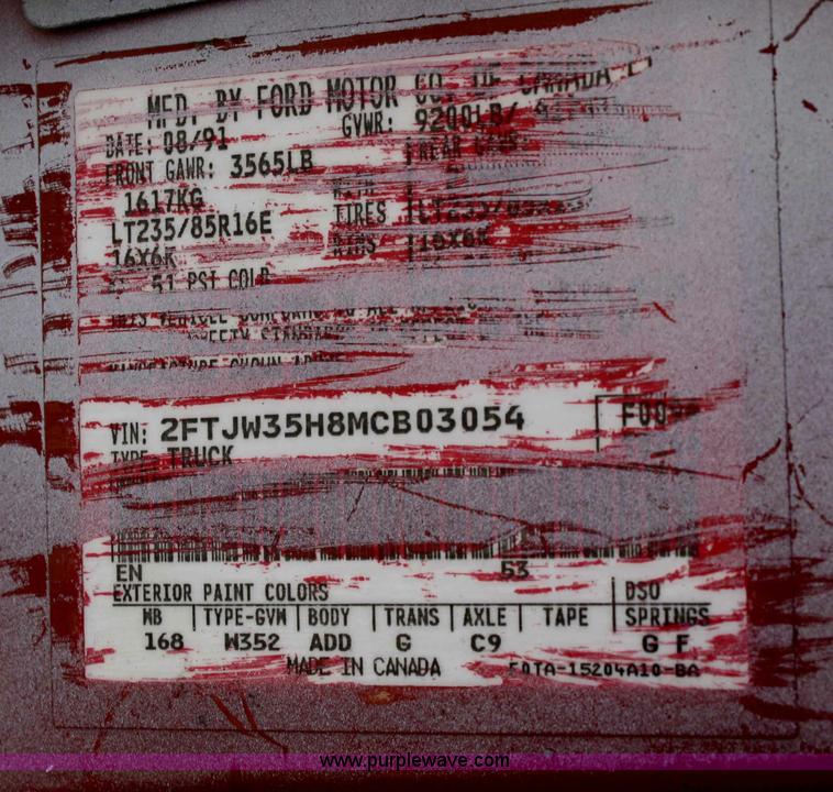 image for item A6964 1991 Ford F350 crew cab utility truck