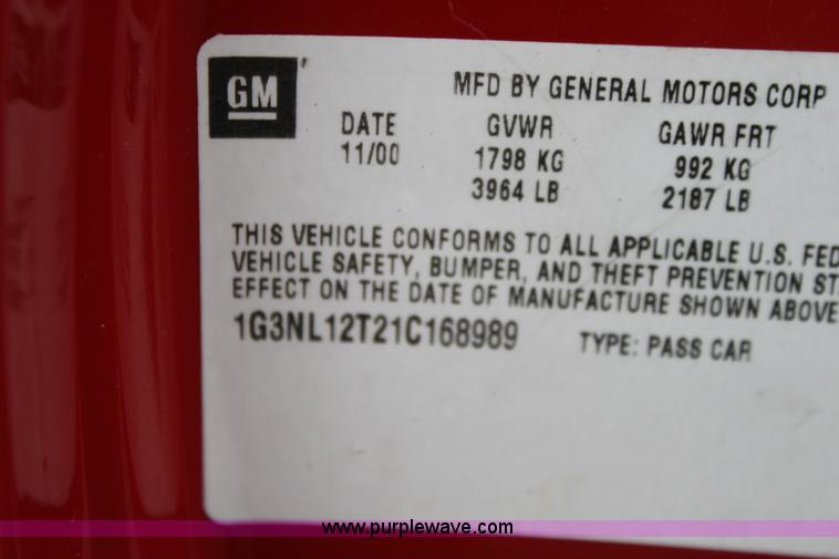 image for item A7306 2001 Oldsmobile Alero GL